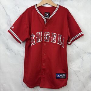 VTG Majestic Anaheim Angels Baseball Jersey Boys Youth Medium 10/12 USA Red